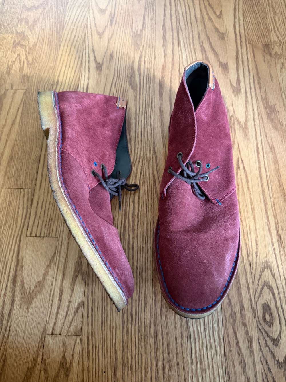 Ted Baker Men's Suede Chukka Boots in Wine Red